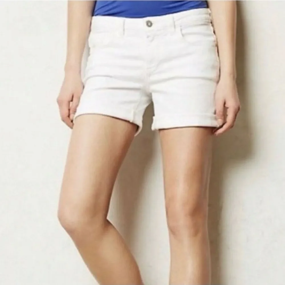 Anthropologie Pilcro & The Letterpress Stet White Distressed Shorts womens sz 28 - Picture 2 of 7